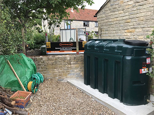Bunded oil tank installed on a new concrete base
