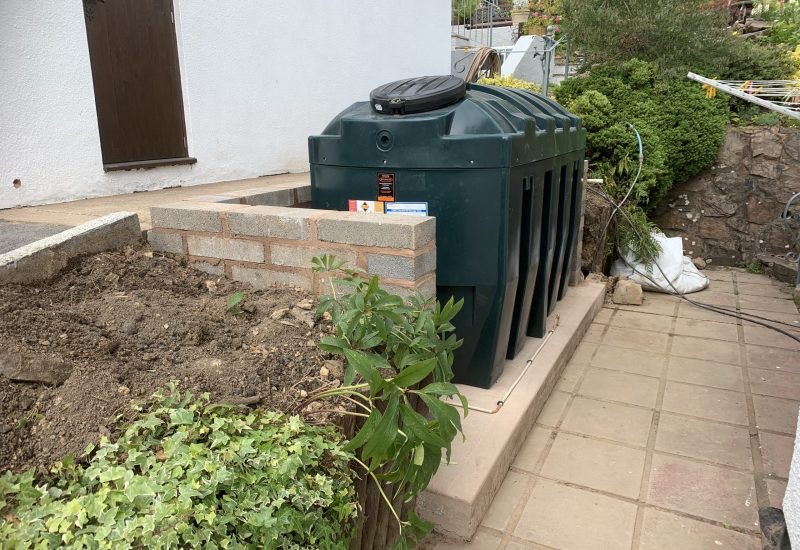 Newly installed bunded oil tank on a prepared base